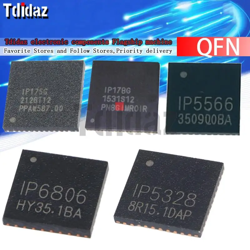 1PCS IP175G IP178G IP2705 IP5318 IP5318AQ IP5328 IP5328P IP5566 IP6806 IP6809 QFN40 Power Bank SOC Chip