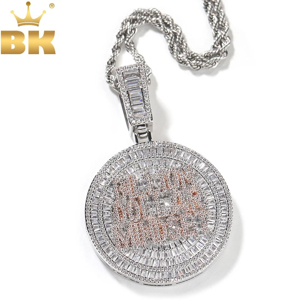 TBTK BILLION DOLLAR MINDSET Pendant Necklace Iced Out Baguettecz Cubic Zirconia Medallions Hiphop Jewelry For Gift