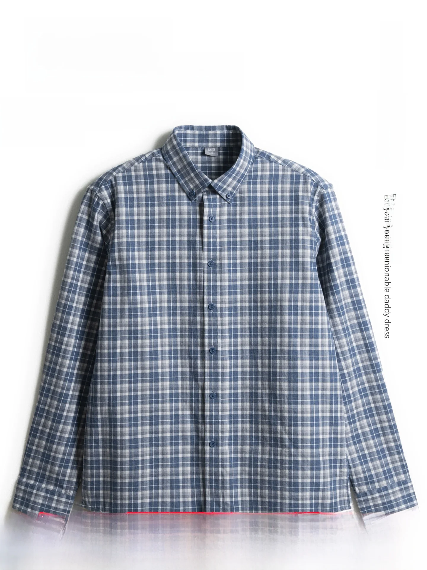 

Pure Cotton Long Sve irt Men's Loose Plaid irt Dad Spring Faion ang Hair Brued Fabric Comfortable Breathable C...