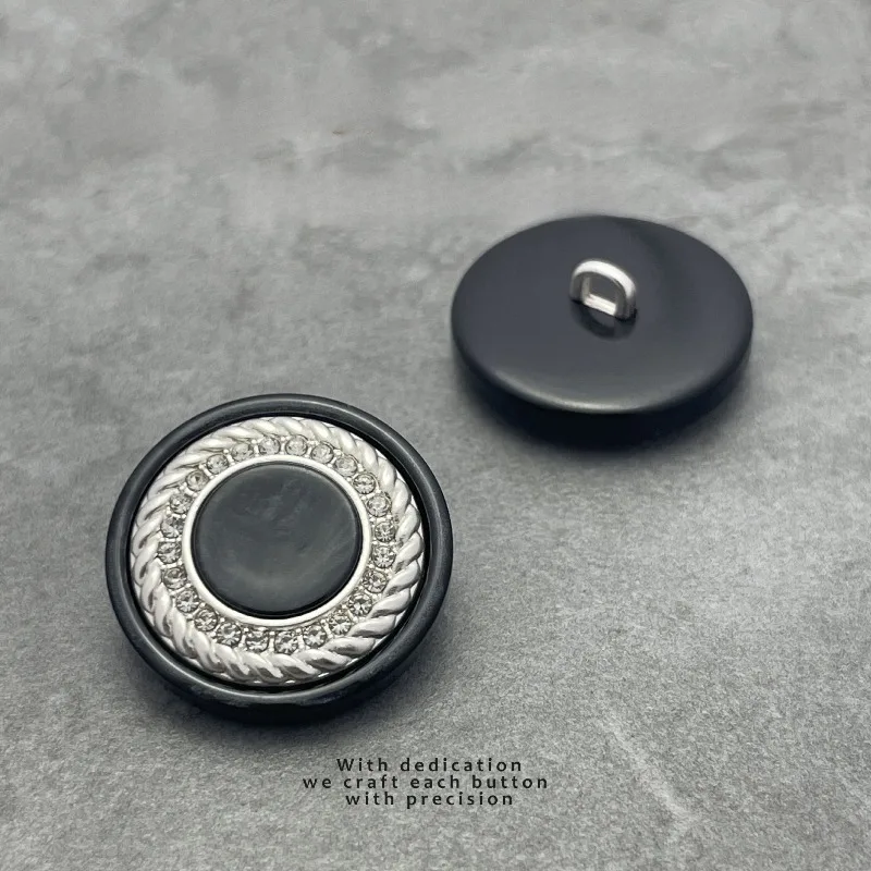 أزرار معطف دائرة الموضة حجر الراين الراتنج سبائك الزنك زر الربط المزدوج DIY بها بنفسك الملابس فساتين دعوى أكياس قبعة شيونغسام #2