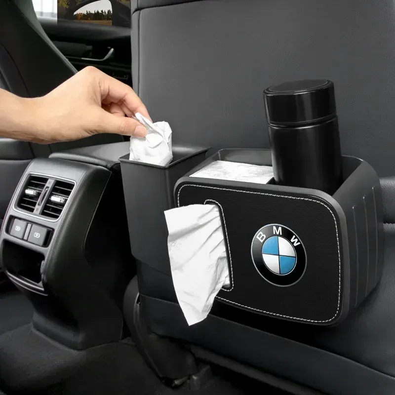 Car seat trash can with paper box Pressing Type Trash Can For Bmw E46 E90 E60 F10 F30 E39 E36 F20 E87 F20 F40 E88 M Performance