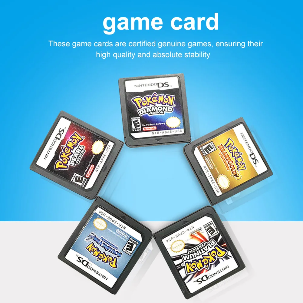 White Gold Cards Series Version Card Game Series Cartridge Card Cassette Classic Game Card Platinum Card for 3DS/3DS NDSi/NDS