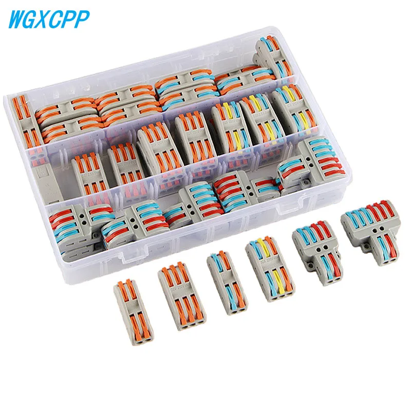 

10/30//46/75PCS,Mini Universal Quick Cable Connectors Compact Conductor Spring Splice Wiring Connector Insert Terminal Block,32A