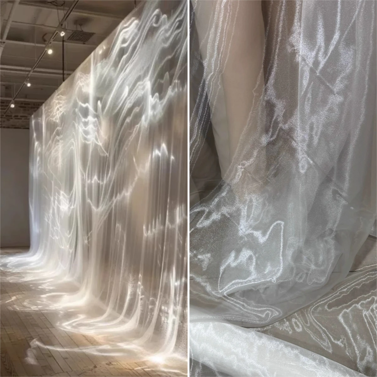

Multi-color transparent water-like gauze with a light and flowing feel diy Wedding decoration scene party fabric