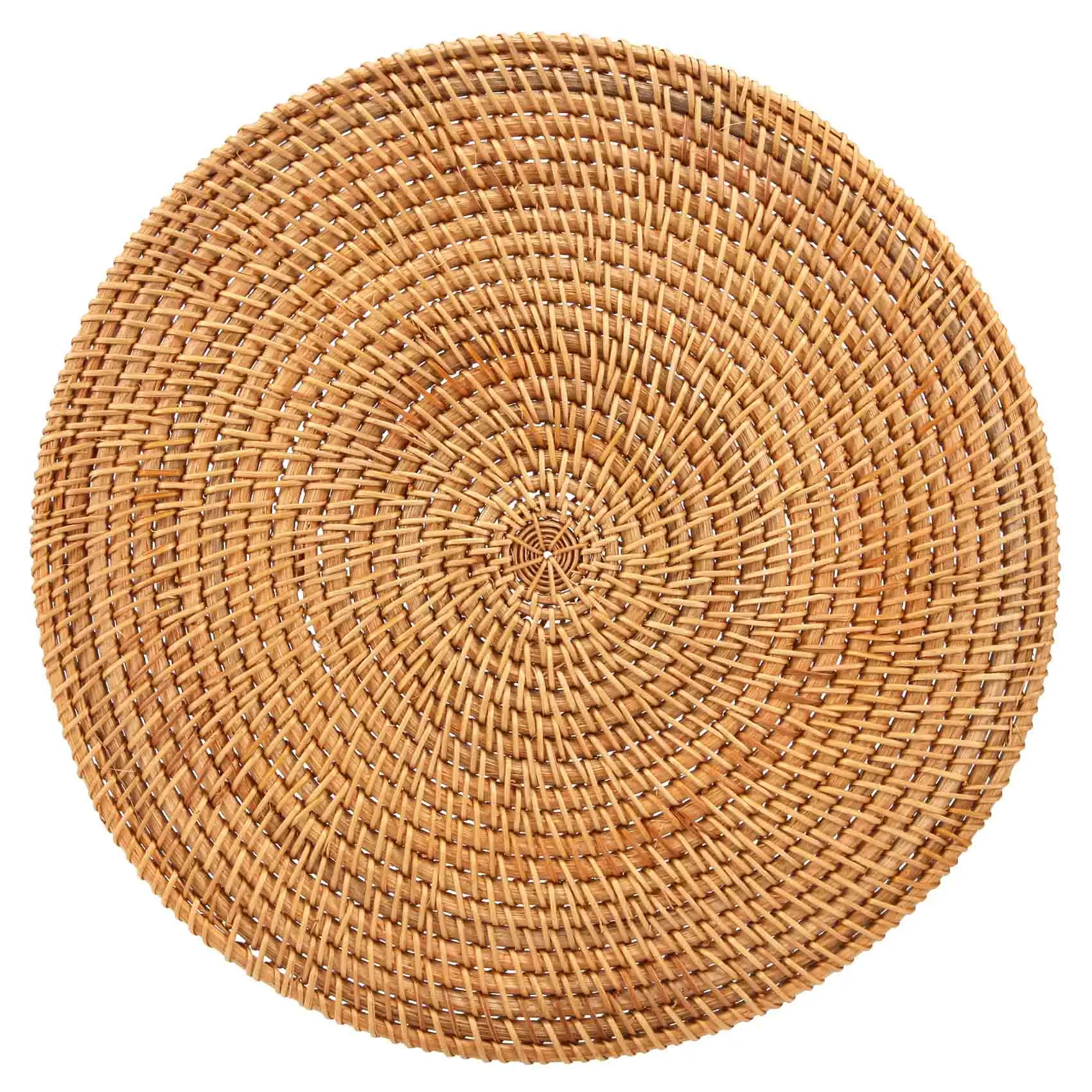 Handwoven Rattan Placemats,Round Wicker Table Mats, Natural Woven Placemats for Dinner Table,Heat Resistant Mats