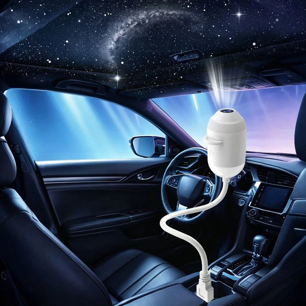 Mini LED Wall Lamp USB Powered Starry Sky Ambient Light 360 Degree Rotating Design for Kids Adults Bedroom Dreamy Ceiling Decor