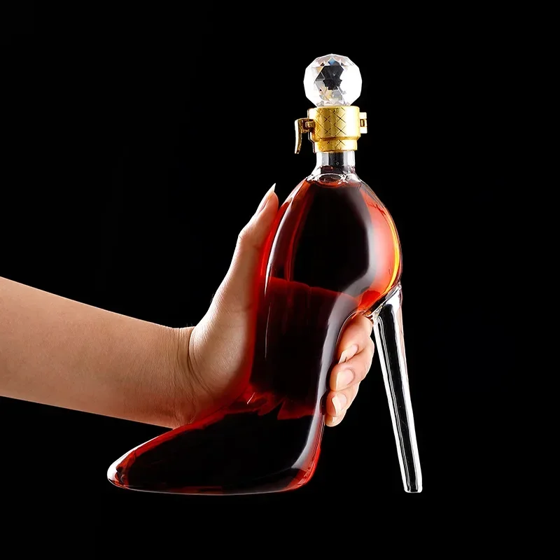 High Heels Soaked in Wine Glass Bottle Sealed Jar Creative Empty Bottle Ginseng Soaked in Wine Container Red Wine Bottle