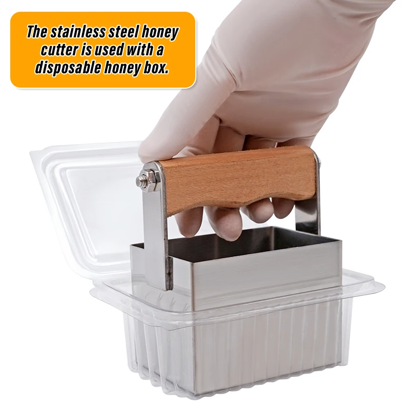 Stainless Steel Honey cutter with 20pcs Honey Plastic Box Honeycomb Honey cutter Beekeeping honey collection tools