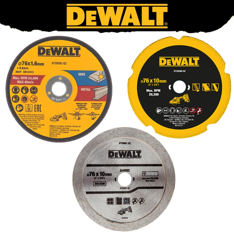 DEWALT 원형 톱날 절단 휠, 범용 다기능 절단 도구 액세서리, DT20590, DT20591, DT20592