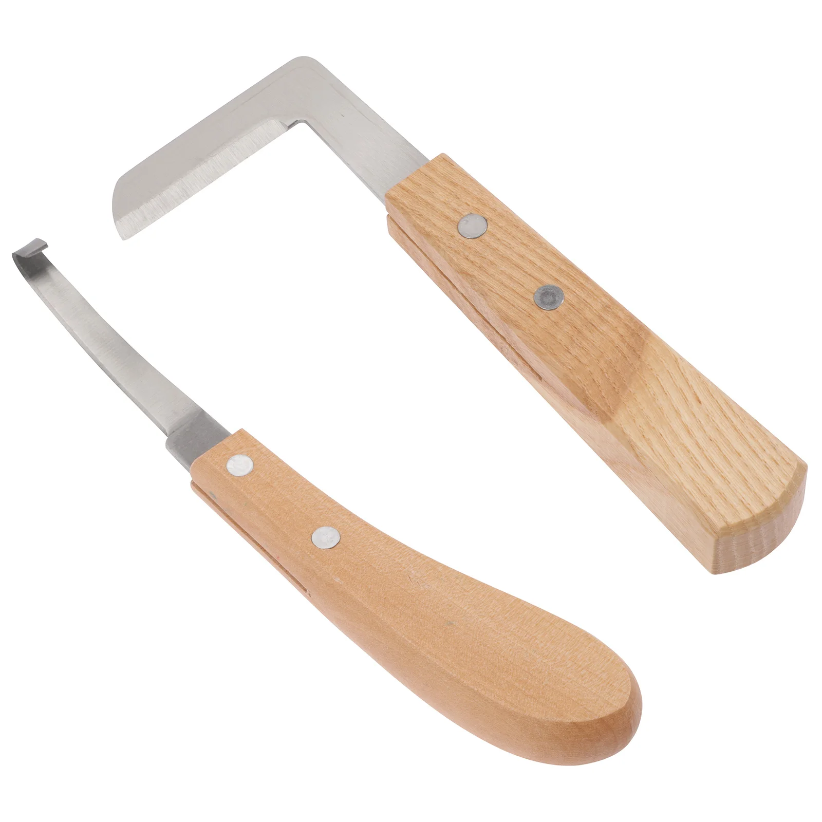 

2 pcs Carbon Steel Wood Handle Sharp Blade For Horse Hoof Trimming Portable Horseshoe Cutting Tool Supplies Pet Care