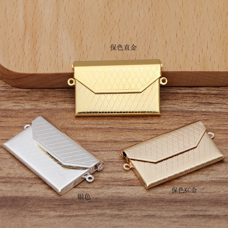 

20pcs/Lot Big Wallet Shaped Photo Frame Locket Charms Vintage Frame Lockets Copper Pendants DIY Jewelry Making Wholesale