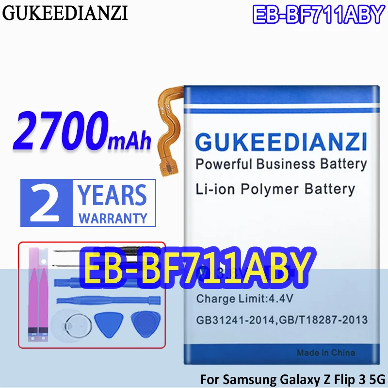 Kapasitas tinggi baterai GUKEEDIANZI EB-BF711ABY EB-BF712ABY 1300mAh/2700mAh untuk Samsung Galaxy Z Flip3 flip 3 5G F7110 SM-F711B