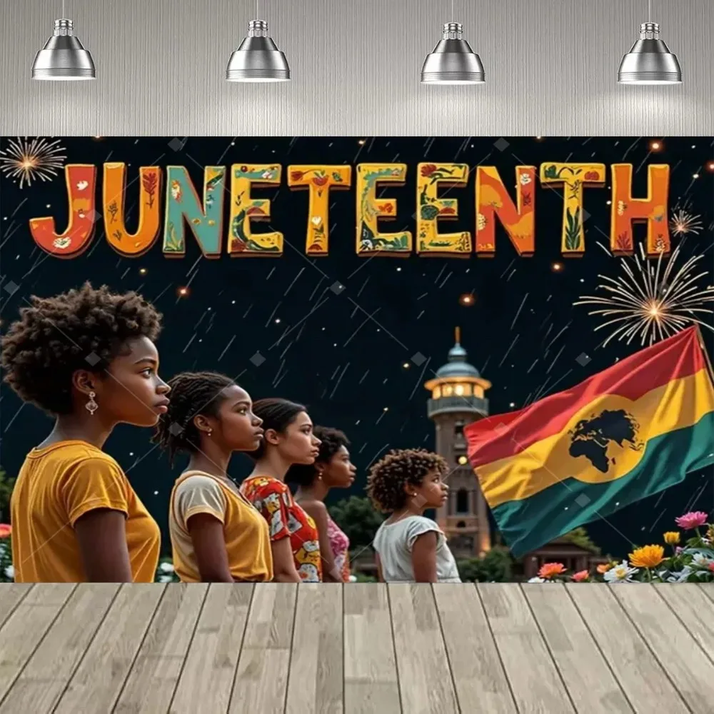 Colorful African American History Themed Banner Decoration Backdrop, Birthday Party, Home Decoration Photography Backdrop Cloth
