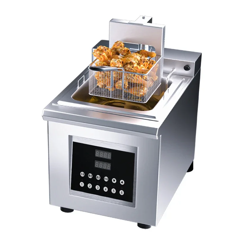 Intelligent Timing Automatic Lifting Fryer Desktop Single Cylinder Double Cylinder Fryer Fried Chicken French Fries