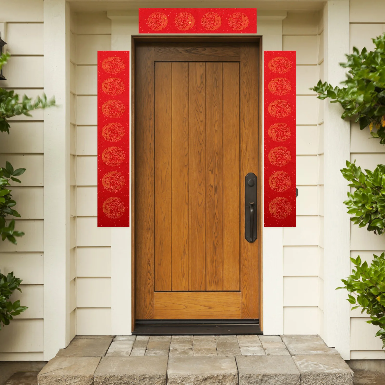 ชุดกระดาษสีแดงสำหรับเขียนอักษรจีนในเทศกาลฤดูใบไม้ผลิ 5 ชุด สำหรับงานประดิษฐ์ปีใหม่ งานเขียนพู่กันจีน กระดาษสำนักงาน