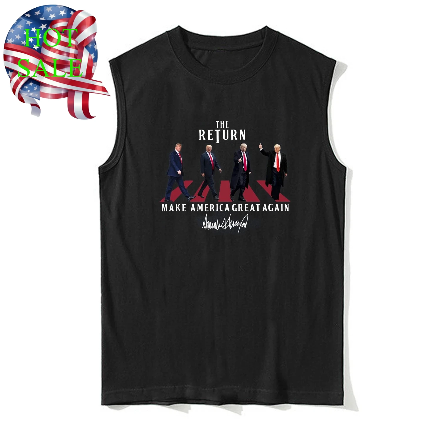 

The Return Funny American President Abbey Road Tanktop 100% Cotton O-Neck Vests Summer Casual Mens Sleeveless T-shirt Streetwear