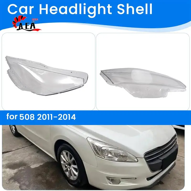 

AEA0-Car Headlight Shell Lamp Shade Transparent Lens Cover Headlight Cover For 508 2011-2014