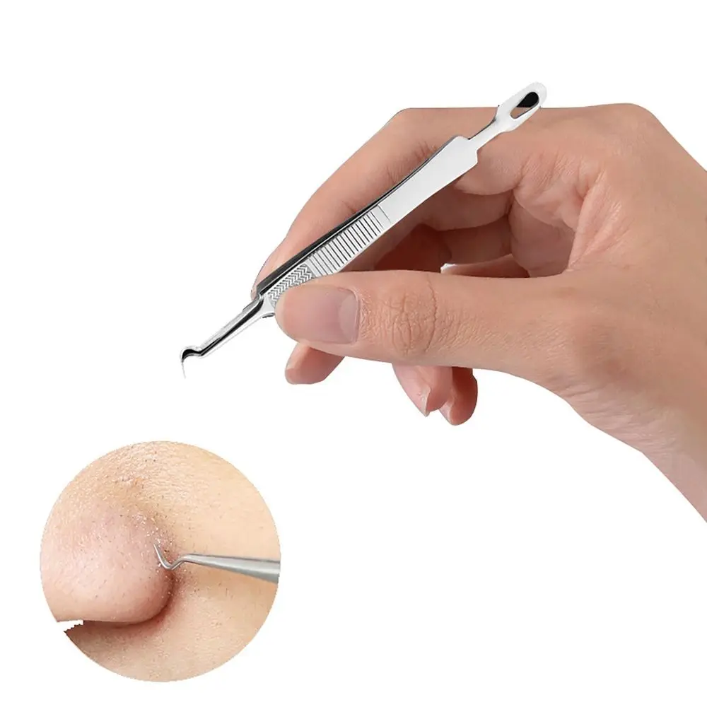 Effective Stainless Steel Cell Clip Deep Cleaner Double Headed Acne Needle Skin Tool Blackhead Tweezers Beauty Salon