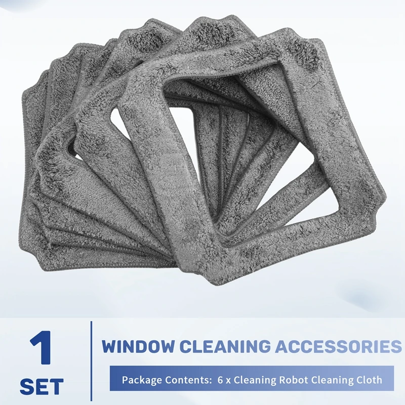 6PCS Window Cleaning Robot Mop Cloth Cleaning Rag Towel Dust Cloth Cleaning Cloth For LIECTROUX YW710
