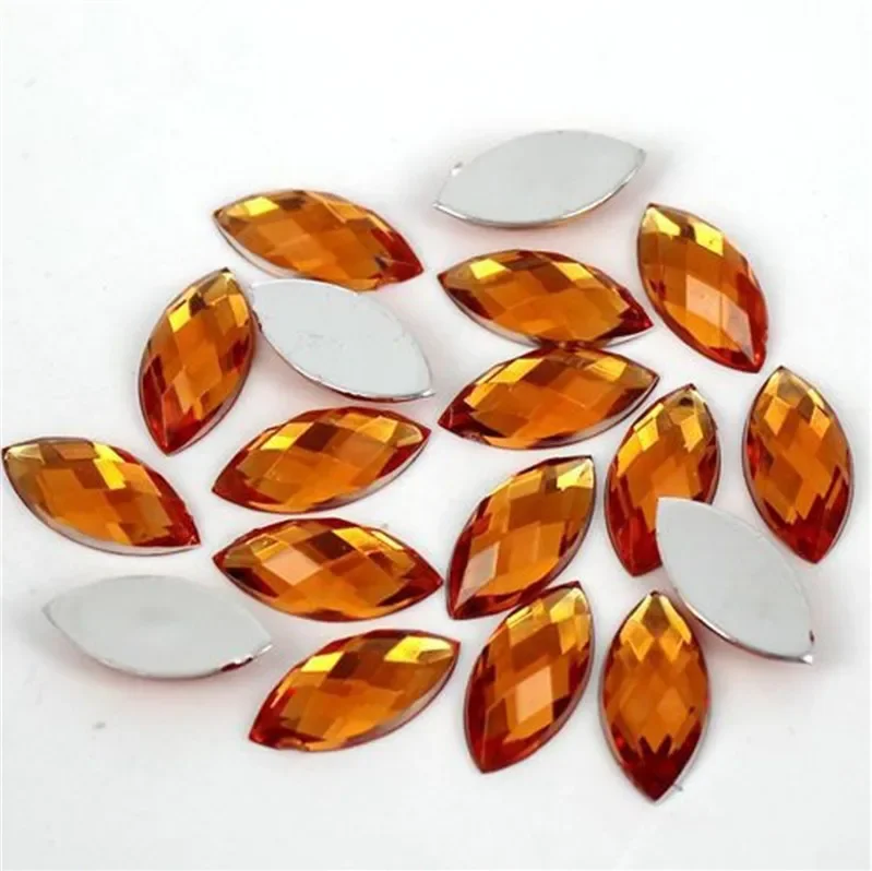 5x10MM 100Pcs/bag Clear Transparent Crystal Acrylic Colored Horse Eye Rhinestone Diy Nail Art Decorative Accessories
