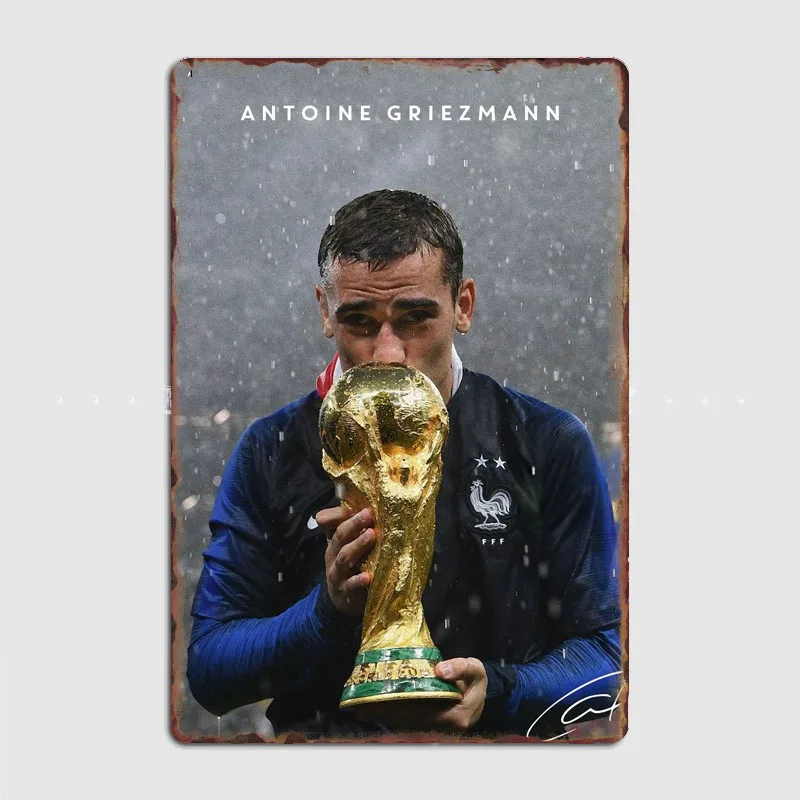 Antoine Griezmann Football Player Retro Metal Poster Sign Club Mural Custom Wall Decor Tin Sign Room Decoration Home Decor