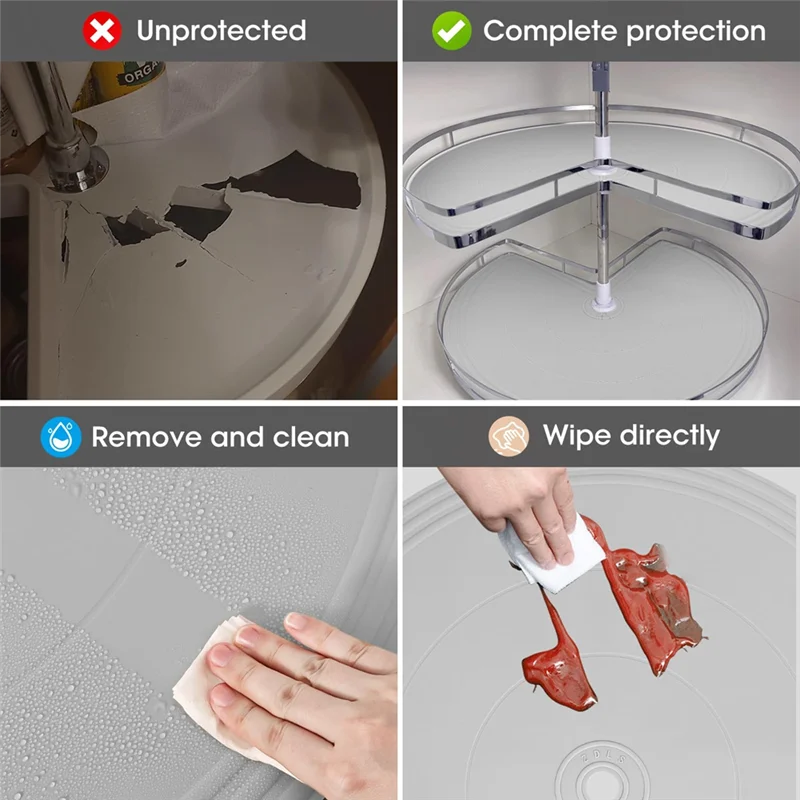 

AEE3-Lazy Susan Shelf Liner, силиконовая подкладка Lazy Susan для двухъярусного органайзера Lazy Susan Cut, нескользящий термоковрик, 2 шт.