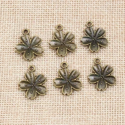 15pcs 21x17mm Antique Bronze Plated Flower Style Handmade Charms Pendant:DIY for bracelet necklace