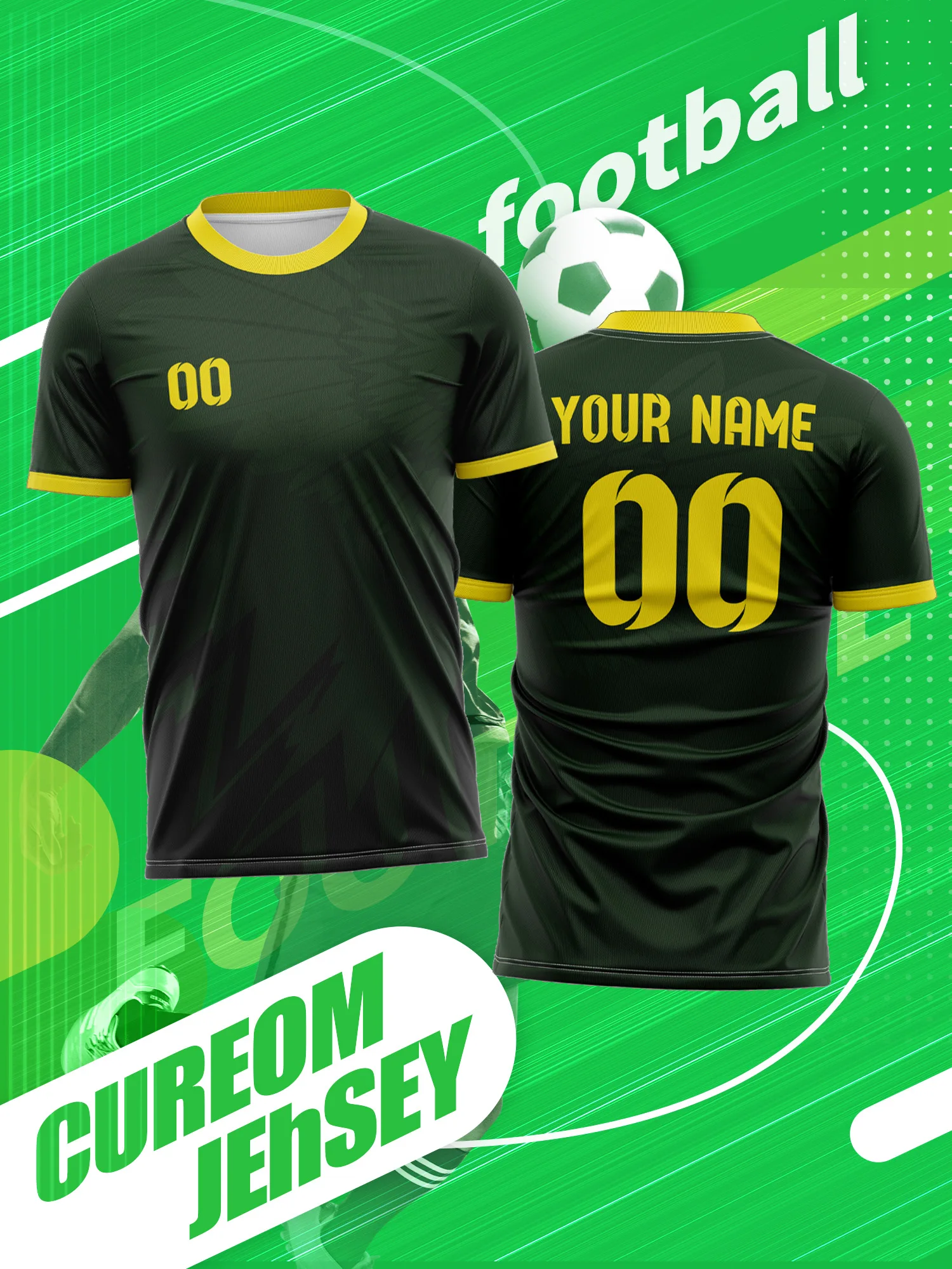 

Футбольная форма с индивидуальным фото, именем и номером для элитных тренировок, профессиональных занятий и соревнований