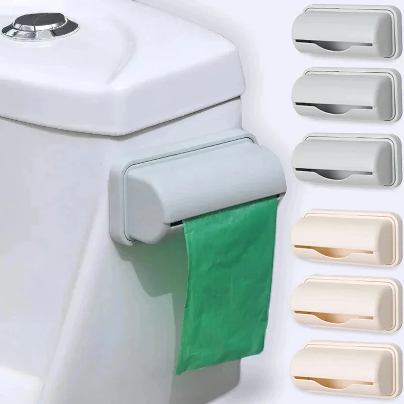 1-3pcs Self-Adhesive Hanging Garbage Bag Pump Box Wall Mounted Trash Bags Organizer Kitchen Bathroom Toilet Paper Container