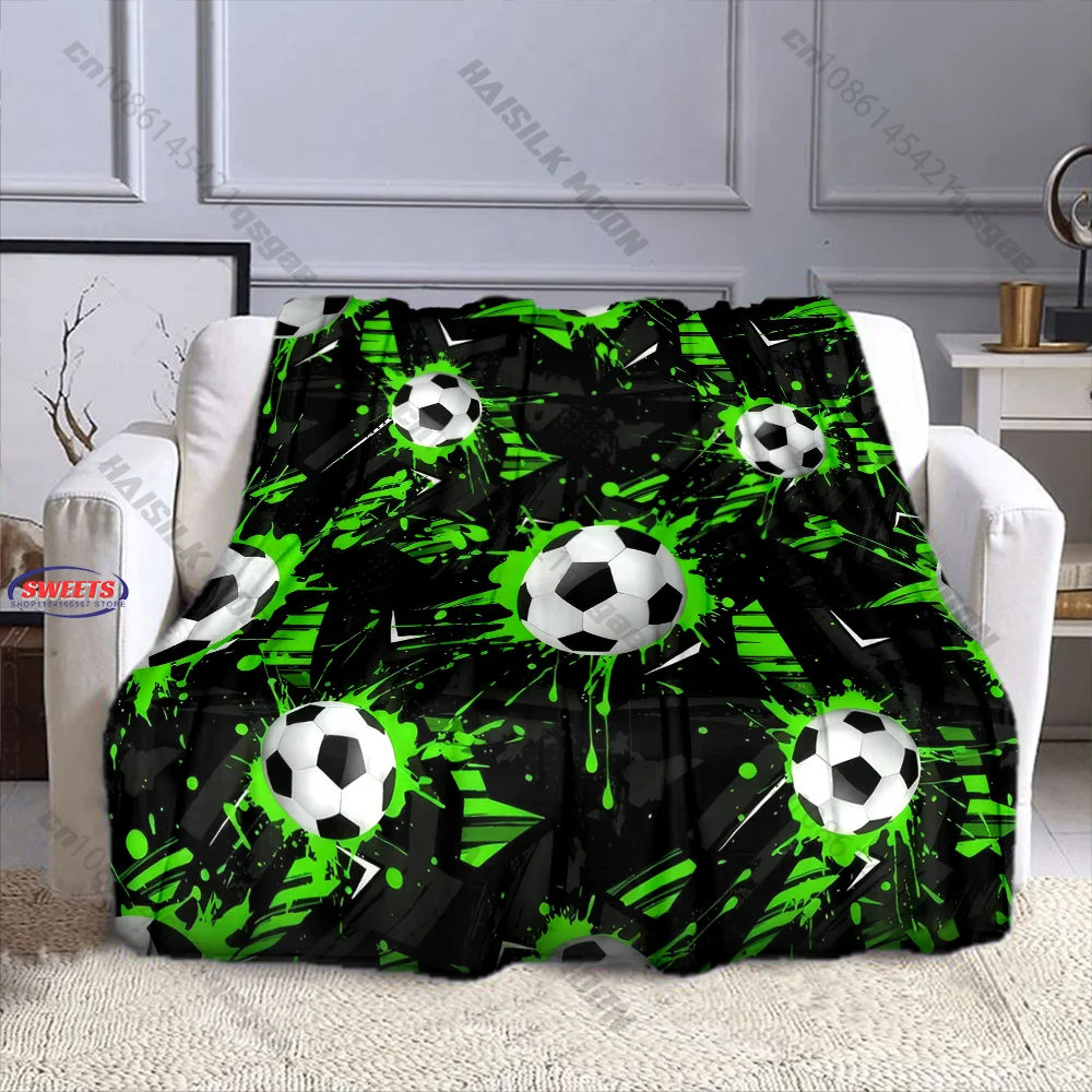 Soccer-Themed Blanket for Sports Enthusiasts Multiple sizes kid's and adults' bedroom living room sofa decor blanket, gift