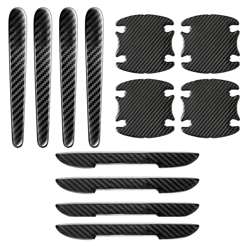 Car Door Handle Bowl Protective Stickers Carbon Fiber Pattern Decals Car Body Anti Collision Scratch Protector Sticker