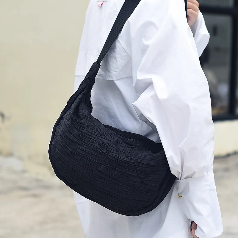 

Vintage Crinkle Hobo Bag Women Fashion Large Capacity Underarm Shoulder Bag Casual Boho Crossbody Purse Retro Wrinkle Tote
