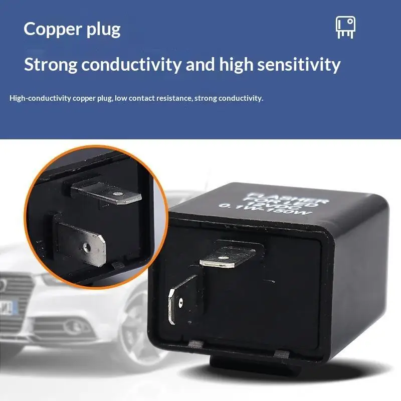 Universal 12V 2 Pin Car LED Flasher Relay Fast Blink Fix Turn Signal Light Hyper Flash for All Common Cars