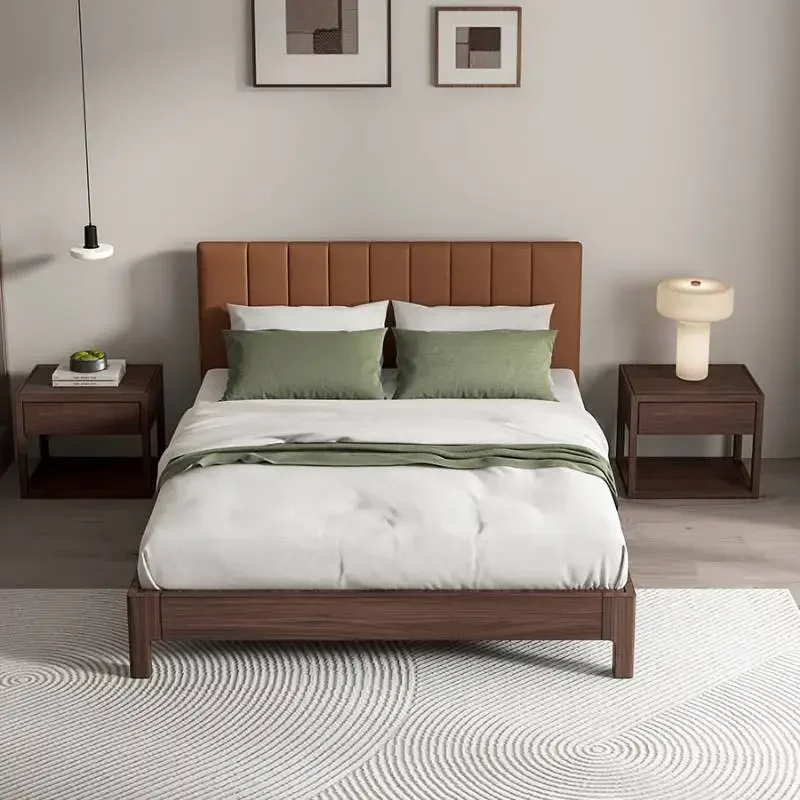 Cama nórdica única, plataforma doble, elegante, bonita, de madera, plataforma moderna, Bases para dormitorio, Cama de lujo, muebles matrimoniales para el hogar