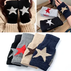 Motorcycle Five Star Half Finger Gloves for Men Women Fashion Punk Woolen Gloves Outside Cycling Running Ski Bicycle Gloves