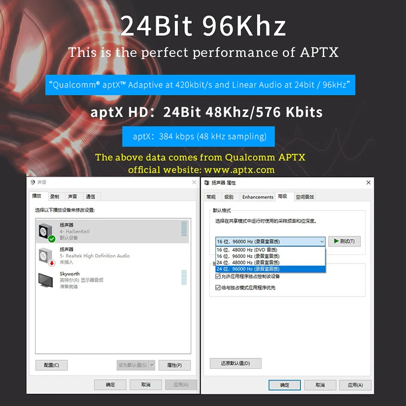 كوالكوم CSR BT 5.2 الصوت الارسال AptX LL HD متعدد نقطة محول لاسلكي مع 3.5 مللي متر منفذ AUX مع هيئة التصنيع العسكري لأجهزة التلفزيون PS4 PS5 XBX