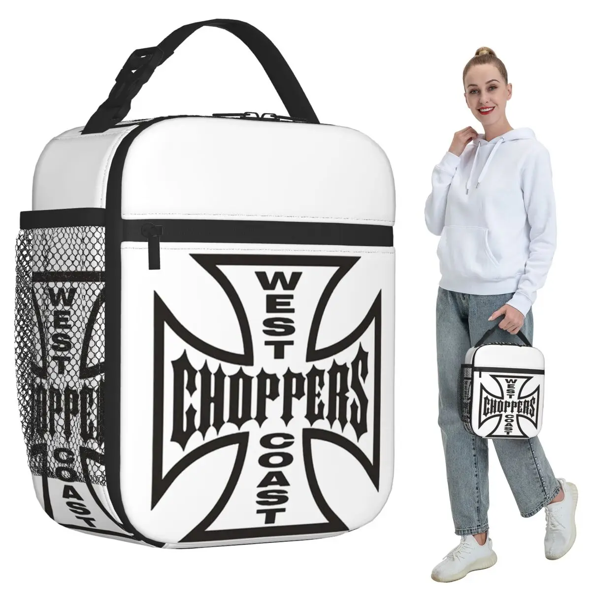 The West CHoPPerS CoaSt Motorcycles Factory Merch Insulated Lunch Bag for Kids School Cooler Thermal Food Box Tote Lunch Boxes