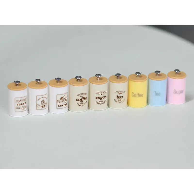 

3Pcs Dollhouse Simulation Nordic Storage Jar Organzier Candy Model Kitchen Storage Box Miniature Food And Play Dry Goods Cans