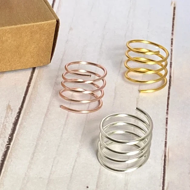 1Pc Fashion Spiral Creative Simple Gold Rose Gold Silver Color Copper Opened Ring Women Party Daily Jewelry