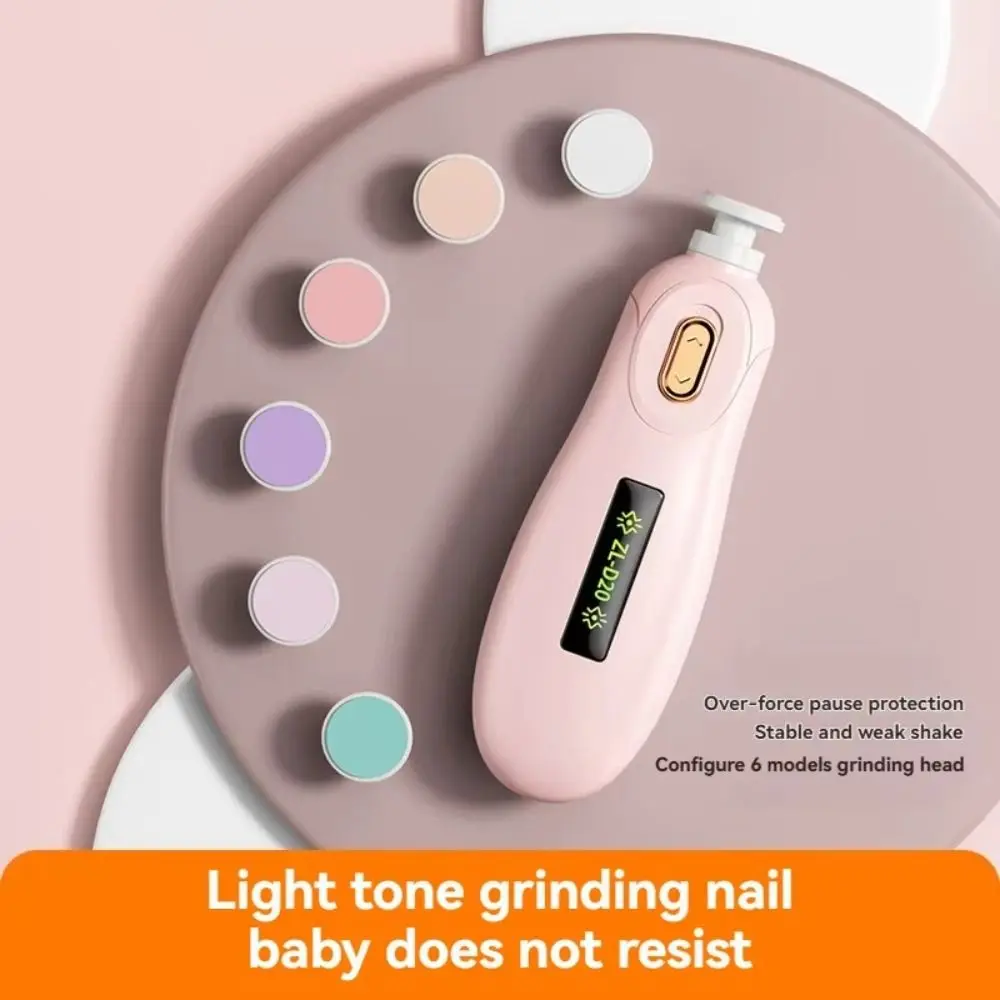 Electric Baby Nail Trimmer 6 Grinding Heads Child's Baby Nail Grinder Safety Silent Newborn Nail Clippers Manicure Tool Set