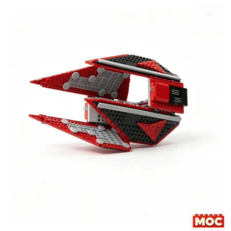 425pcs MOC Sci Fi Fighter Interceptor Model Creative Custom Building Blocks Diy Assembly Educational Space Vehicle Toy Gift For