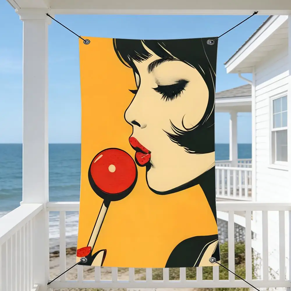 Pop-Art R-Roy L-Lichtenstein Flags Cozy Home Flag 4 Grommets Anti-Wrinkle Waterproo  Indoor