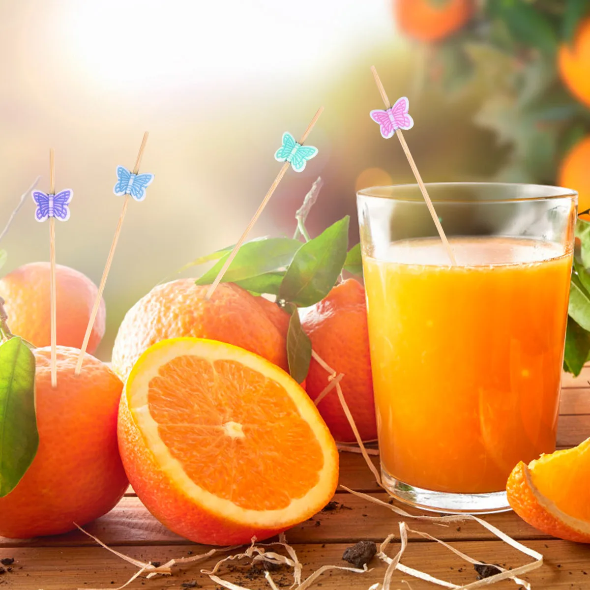 

200 шт. одноразовые фруктовые палочки, экологически чистые украшения в виде бабочек, палочки из бисера, товары для вечеринок, фруктовые палочки, товары для вечеринок