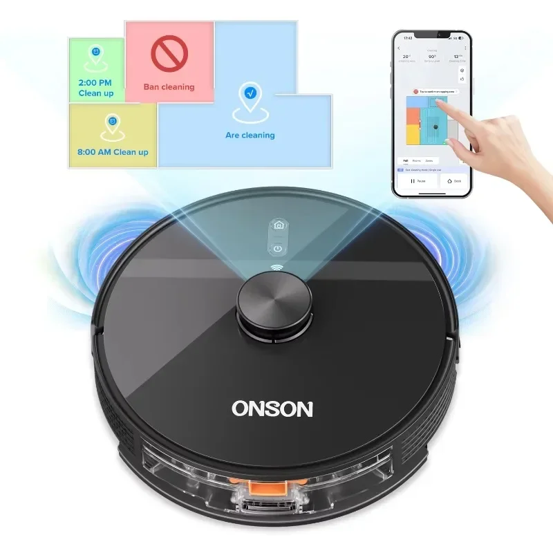 Onsen New 2700Pa 5200mAh Battery Wirelessly Connected Laser Navigation Vacuum Robot