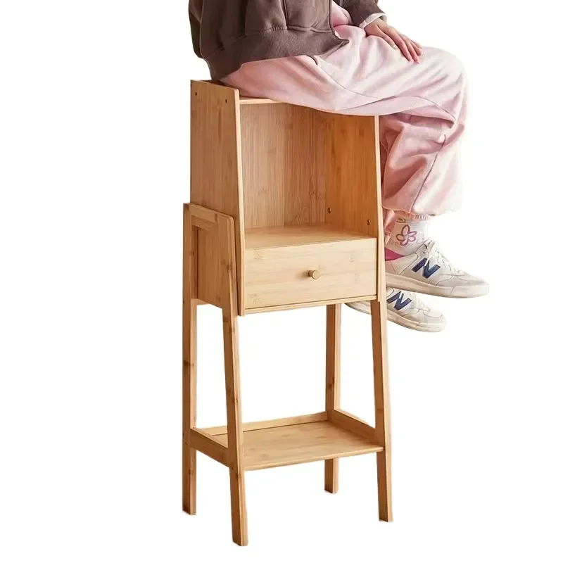 Modern 3 Tier Bamboo Floor to Ceiling Storage Rack Multifunctional Bookshelf Organizer for Home Office Living Room Display