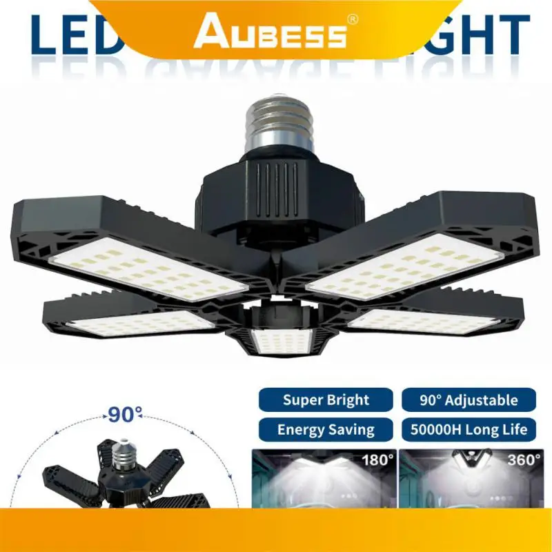 With 5 Adjustable Panels 5000 Lumen Bulb Deformable Ceiling Light E26/e27 100-265v Led Garage Lights Home Fan Blade Bulb