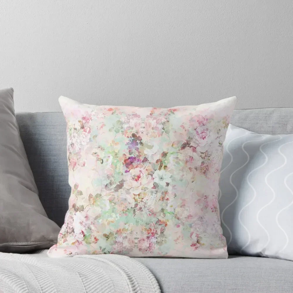 

Pink watercolor vintage flowers pattern Throw Pillow pillowcases for sofa cushions pillow cover christmas pillow