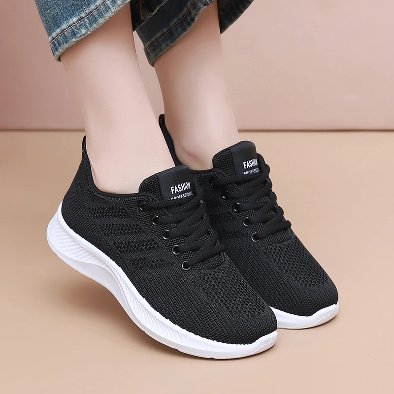 Atmungsaktive Sportschuhe aus Mesh für Damen, leichte und bequeme Sportschuhe mit weicher Sohle, Damen-Schnürschuhe für Freizeitaktivitäten und zum Laufen. – Detail 28
