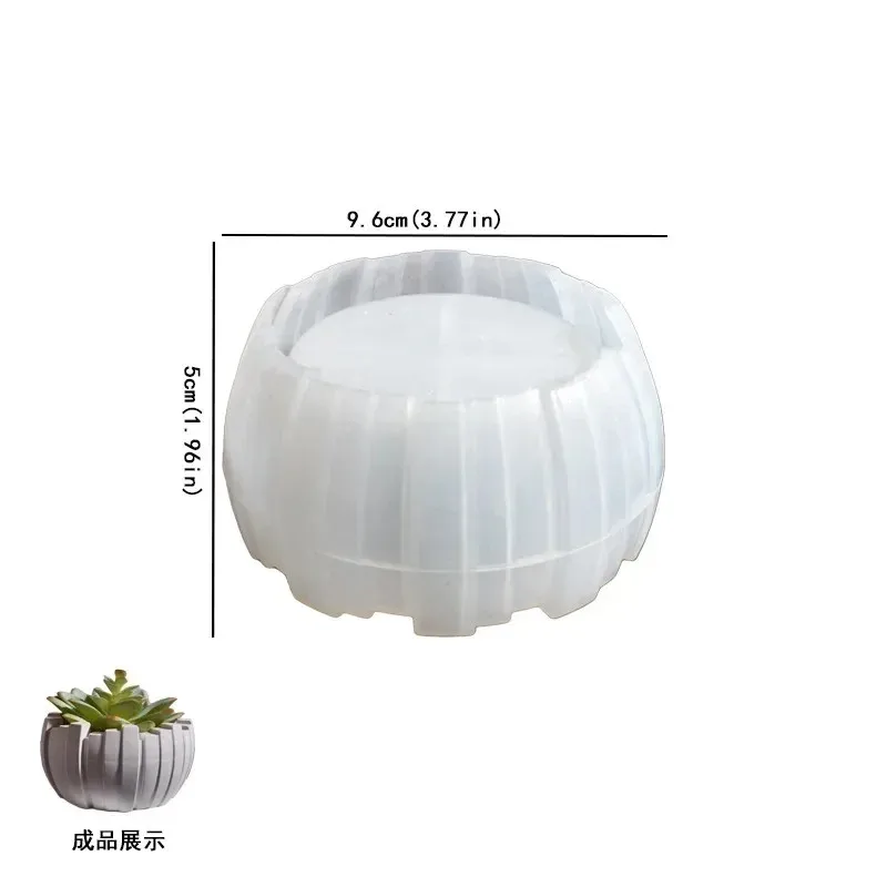 1pcs silicone candle mold diy fence irregular vertical stripe epoxy resin storage bowl gypsum candle cup succulent flower pot
