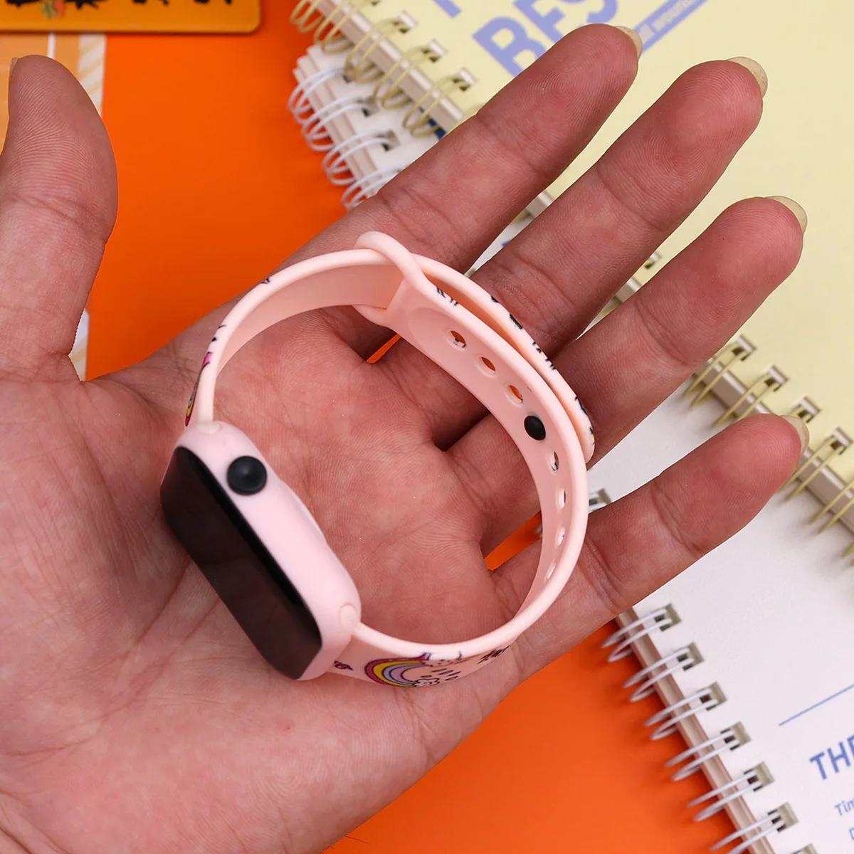 10pcs/lot Cartoon Printed Button LED Electric Watch for Girl Fashion Personality Printed Square Women Electronic Watches Gifts